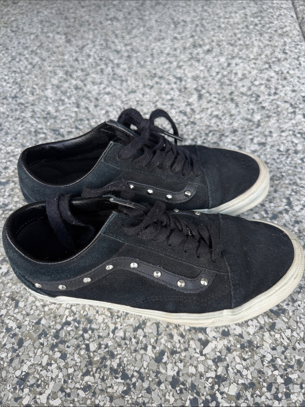 Vans Black Suede Low-Top Sneakers with Stud Detail